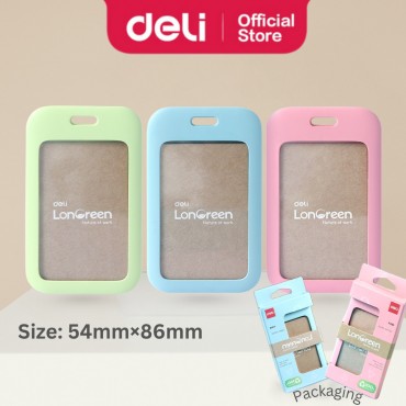 Deli LonGreen ID Card Holder Name Badge Clear Transparent Waterproof Made with Sustainable Plastic