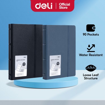 Deli Business Card Album 90 pockets Waterproof Kad Holder Binder Photo Gold Bar Collection Book 卡册