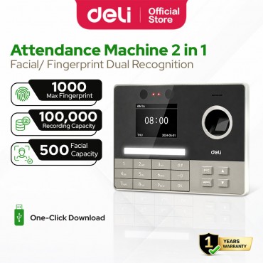Deli Smart Attendance Machine Face Recognition Fingerprint NFC WiFi Time Attendance System