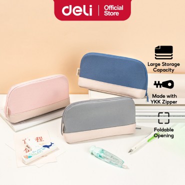 Deli Korean INS Style Pencil Bag Cute Pencil Case Large Capacity Student School Supplies Storage Box